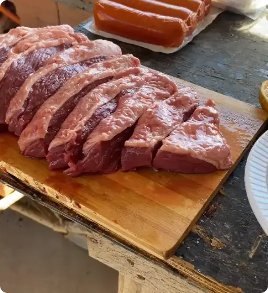 Churrasco de comemoração da finalização da laje protendida na obra