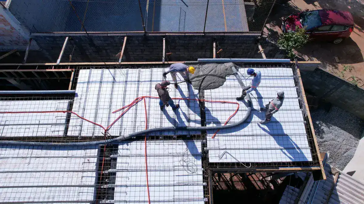 Concretagem laje protendida de isopor em laje nova lim laje da iglume lajes 2