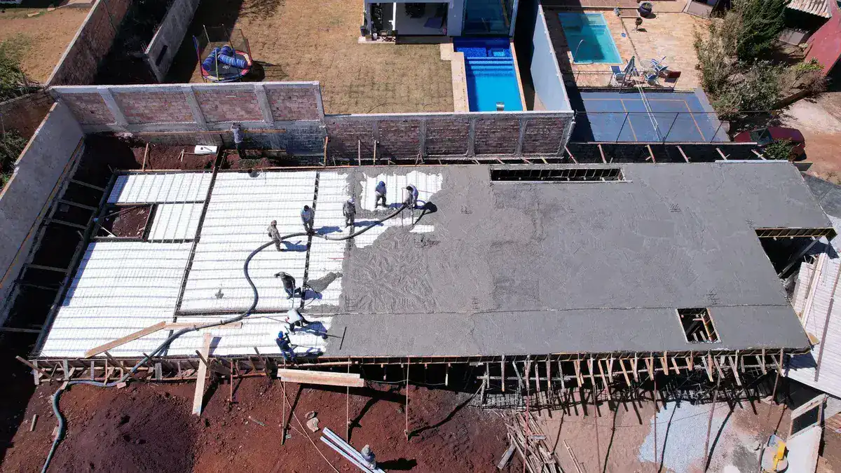 Concretagem laje protendida de isopor em laje nova lim laje da iglume lajes 5