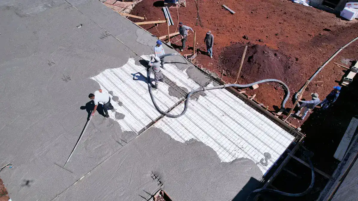 Concretagem laje protendida de isopor em laje nova lim laje da iglume lajes 7